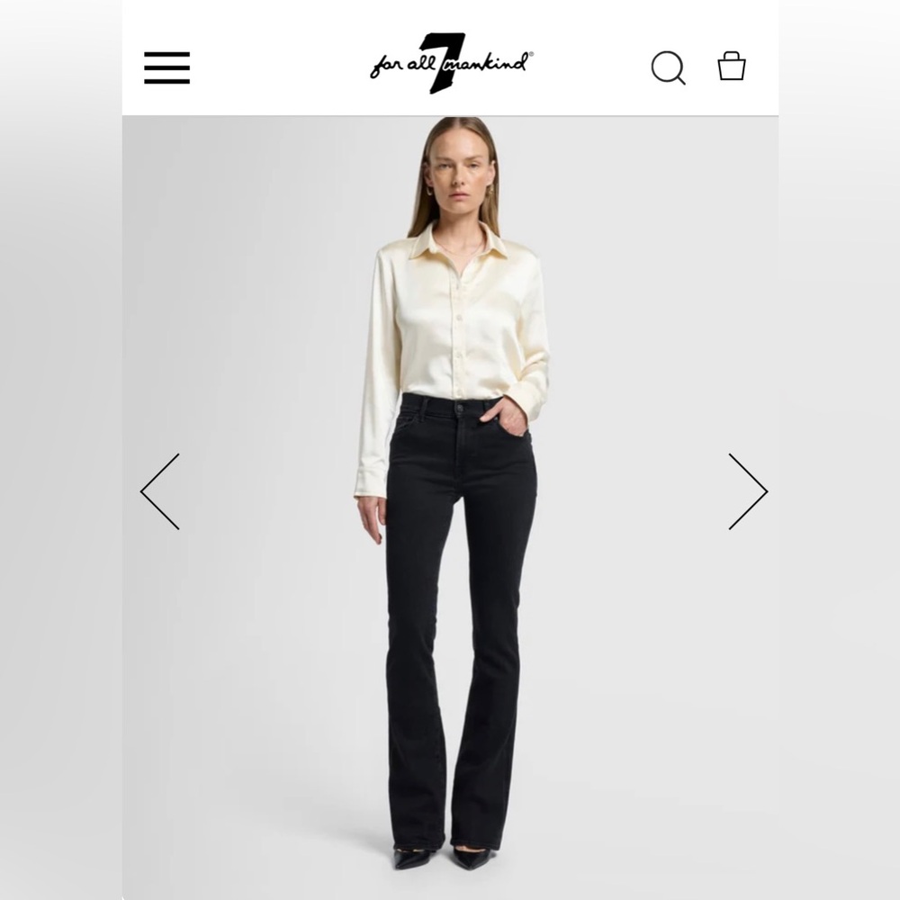 7 For All Mankind~Slim Illusion bootcut jeans in washed black!  Gorgeous.🖤🖤🖤
